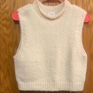 Le Lis Ivory Sleeveless Turtleneck Sweater